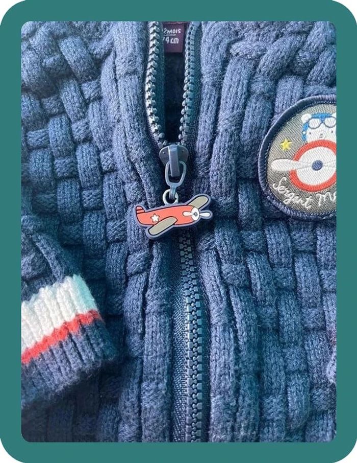 Sublime gilet zippé 12 mois sergent major - photo numéro 4