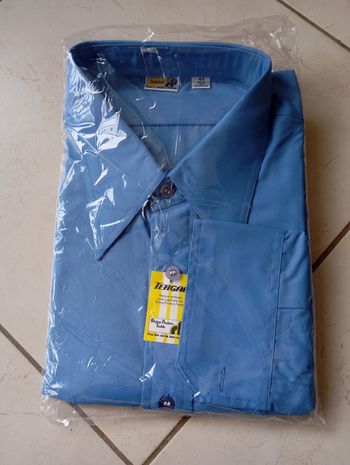 Chemise homme vintage neuve tergal Rhône poulenc 