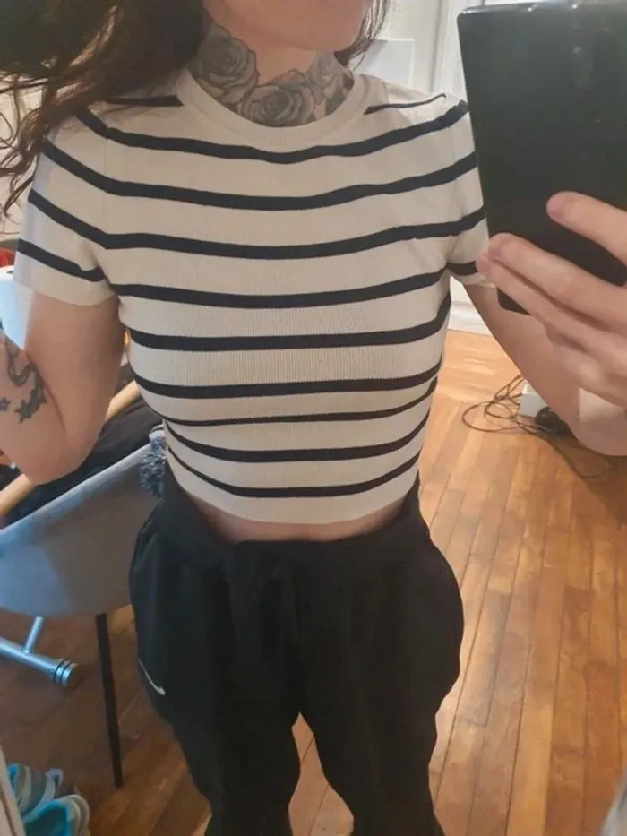 Tee-shirt Crop Top Zara taille S - photo numéro 4