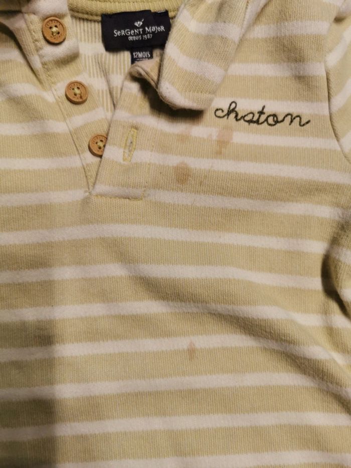 Tee-shirt manche longue 12 mois tâche - photo numéro 2