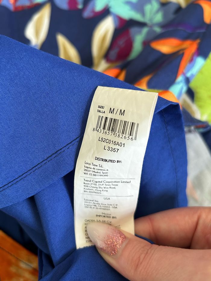 Robe bleue marine et fleurie sans manches Lavand taille M TBE - photo numéro 10