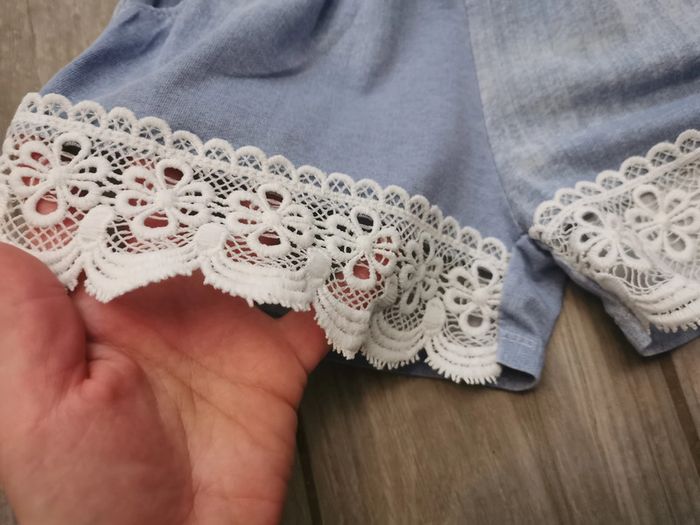 Combishort bleu dentelle blanche pour fille 6 ans - photo numéro 4