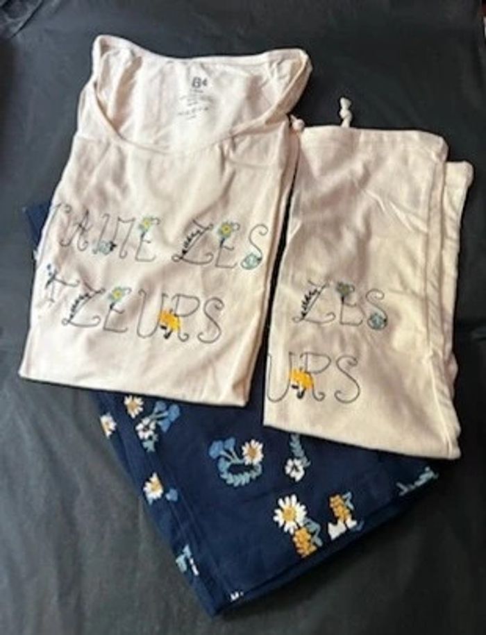 Pyjacourt imprimé fleurs avec pochon assorti T34/36 - photo numéro 2