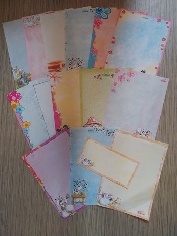 Lot de 14 Feuilles Diddl A4 + 1 Enveloppe Assortie Vintage