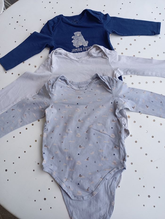 Lot de 3 bodies manches longues TAO 3 ans