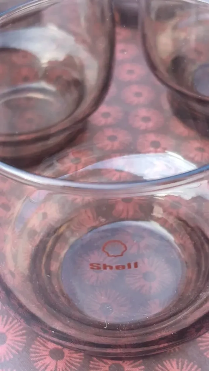 Lot de 6 verres fumés "SHELL" vintage - photo numéro 4