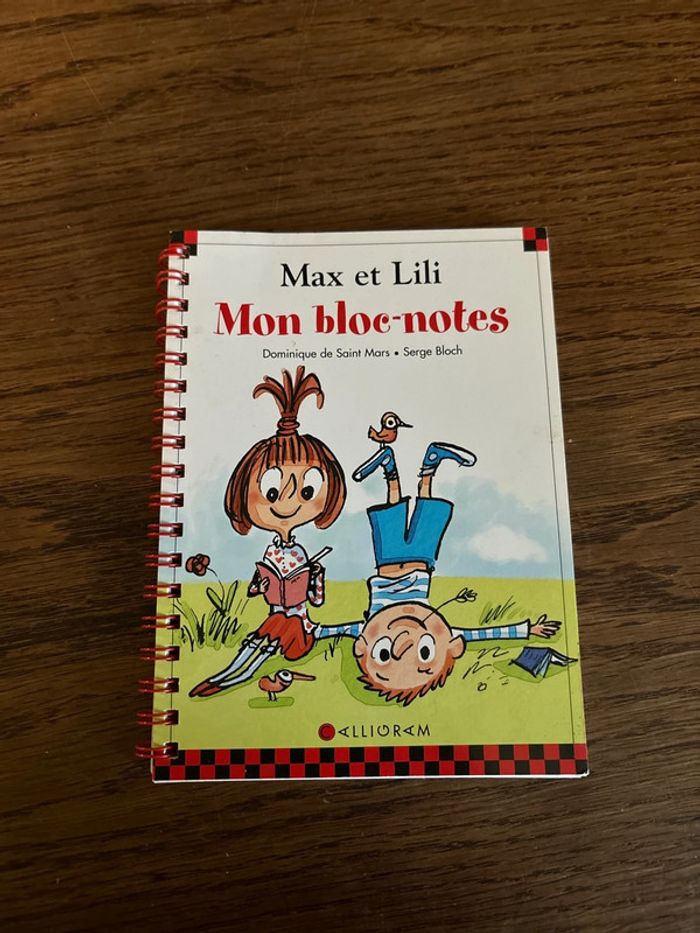 Livre Max et Lili mon bloc-notes