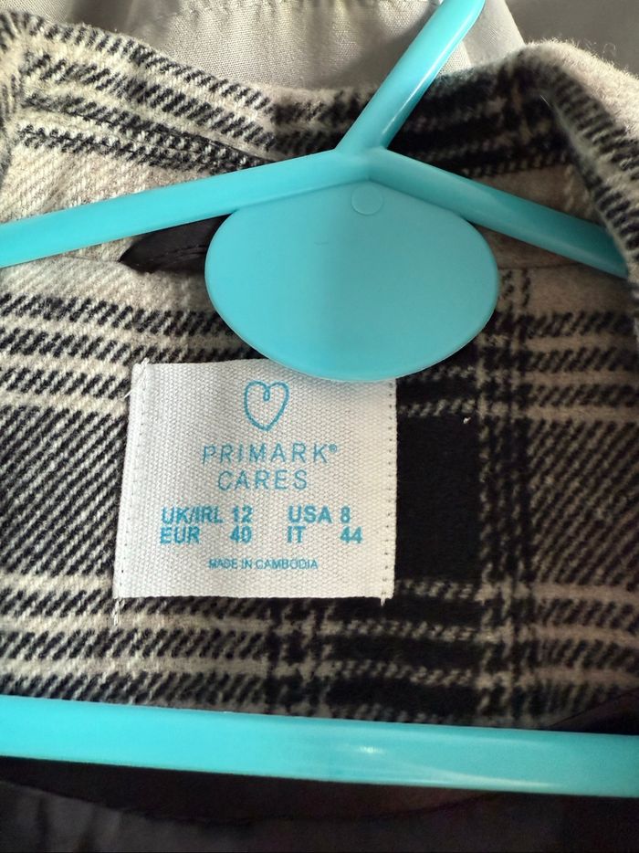 Manteau à carreaux noir/blanc/gris Primark - Taille L - Neuf jamais porté - photo numéro 2
