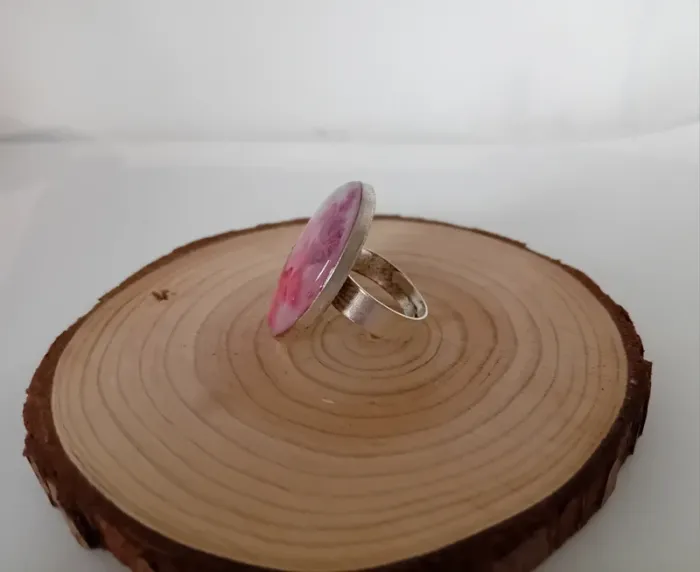 Bague fleurs séchées résine - photo numéro 3