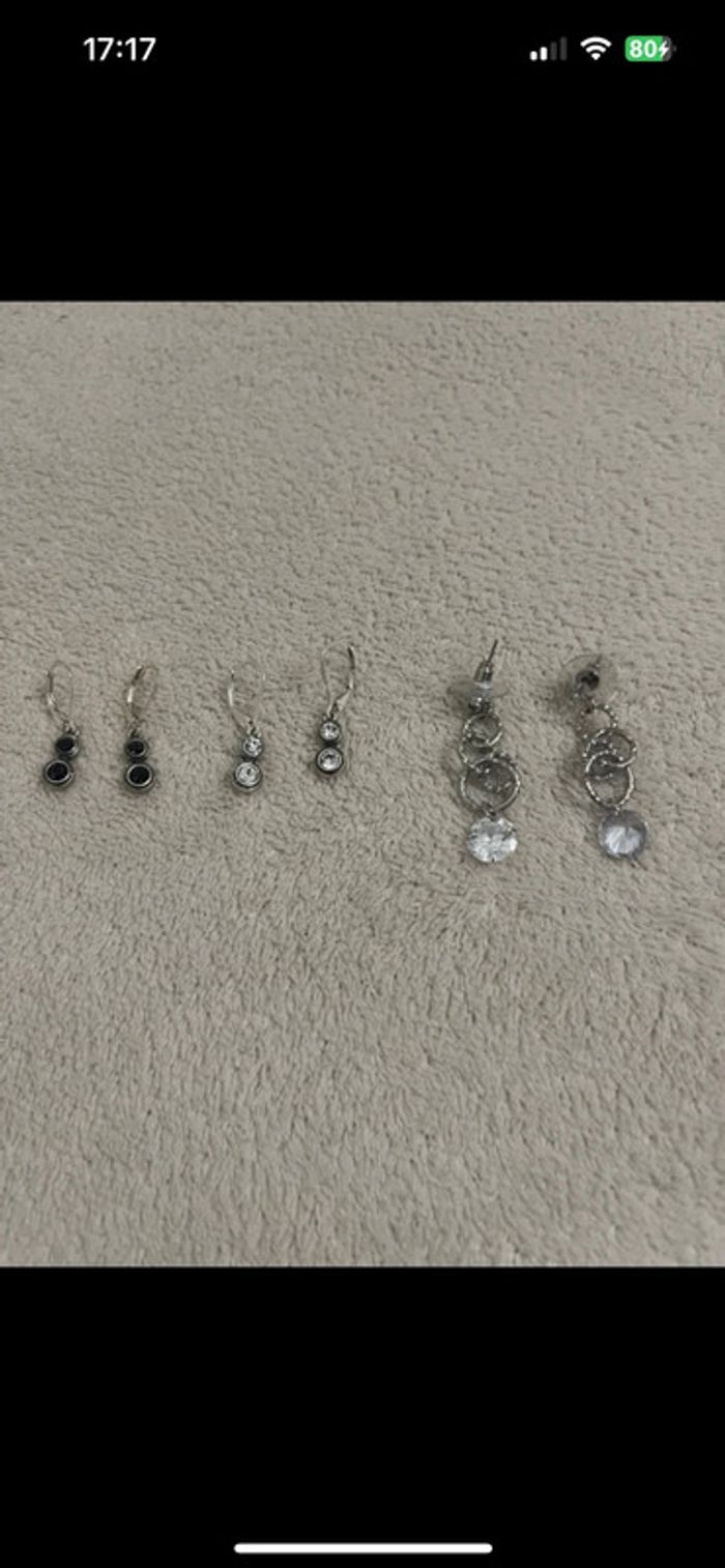 Lot de 3 paires de boucles d’oreilles argentées – style chic & intemporel