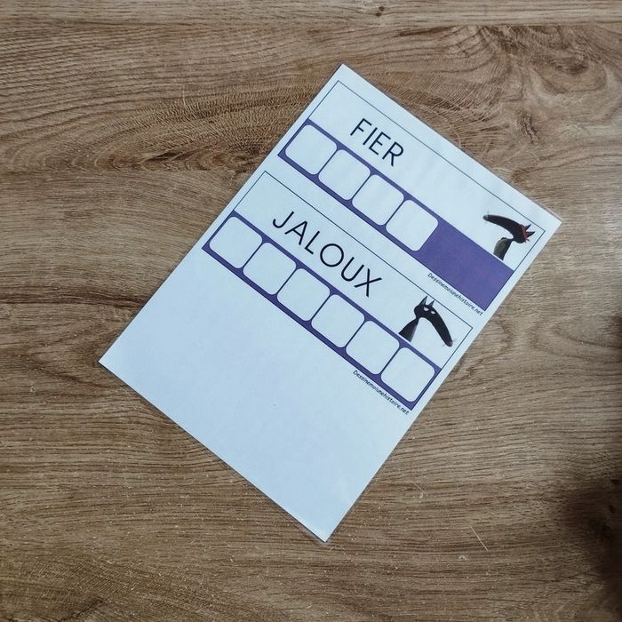 ⭐ Lot de 7 feuilles plastifier Le loup qui humeur #emyfleury_cartes - photo numéro 3