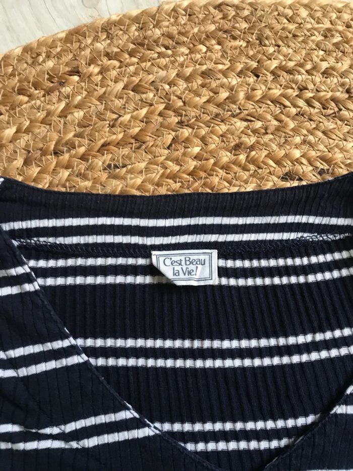 T shirt manche longue marinière - photo numéro 3