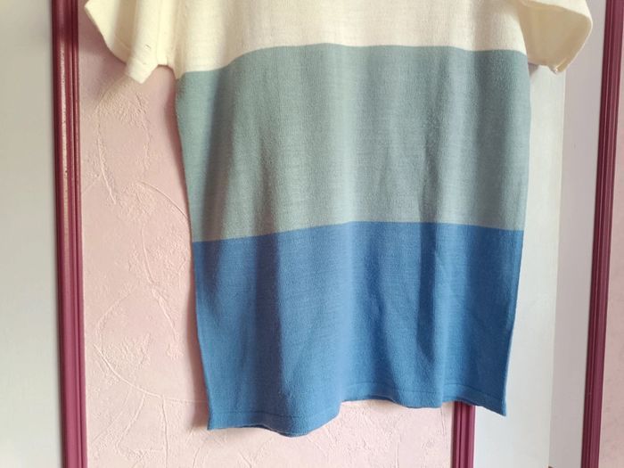 Haut bleu blanc " Paola Vialese" en T.4(42) - photo numéro 3