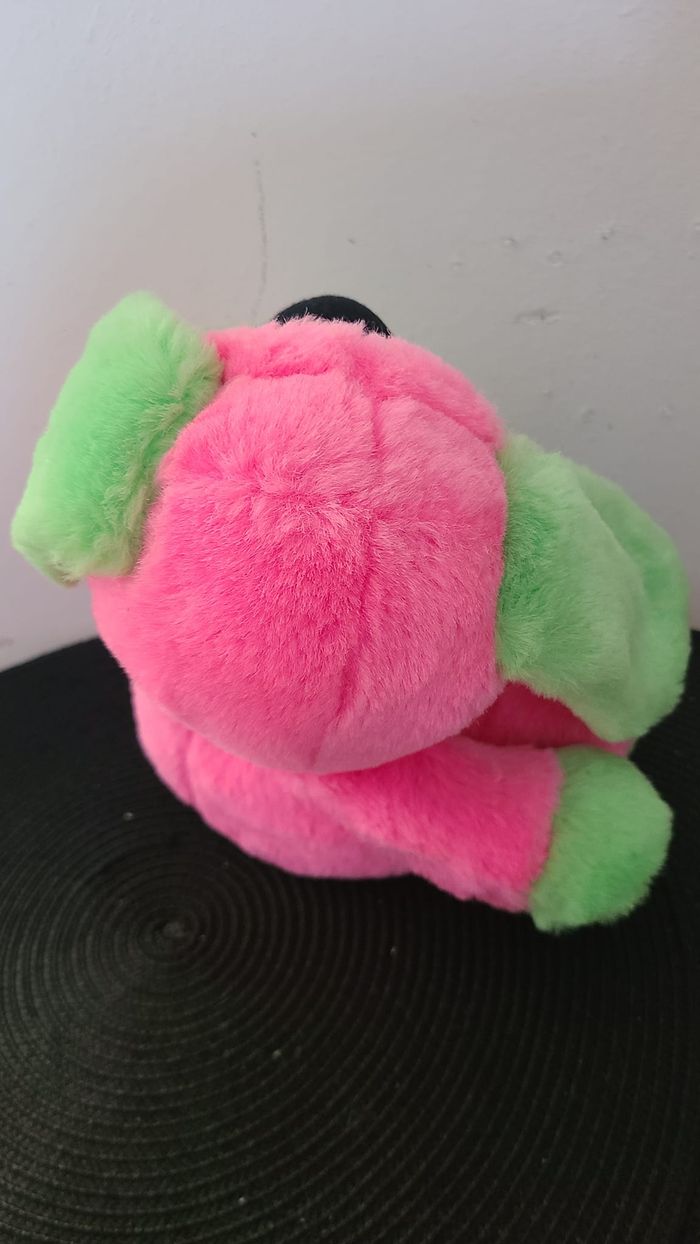 peluche chien vert rose fluo non utilisé - photo numéro 3