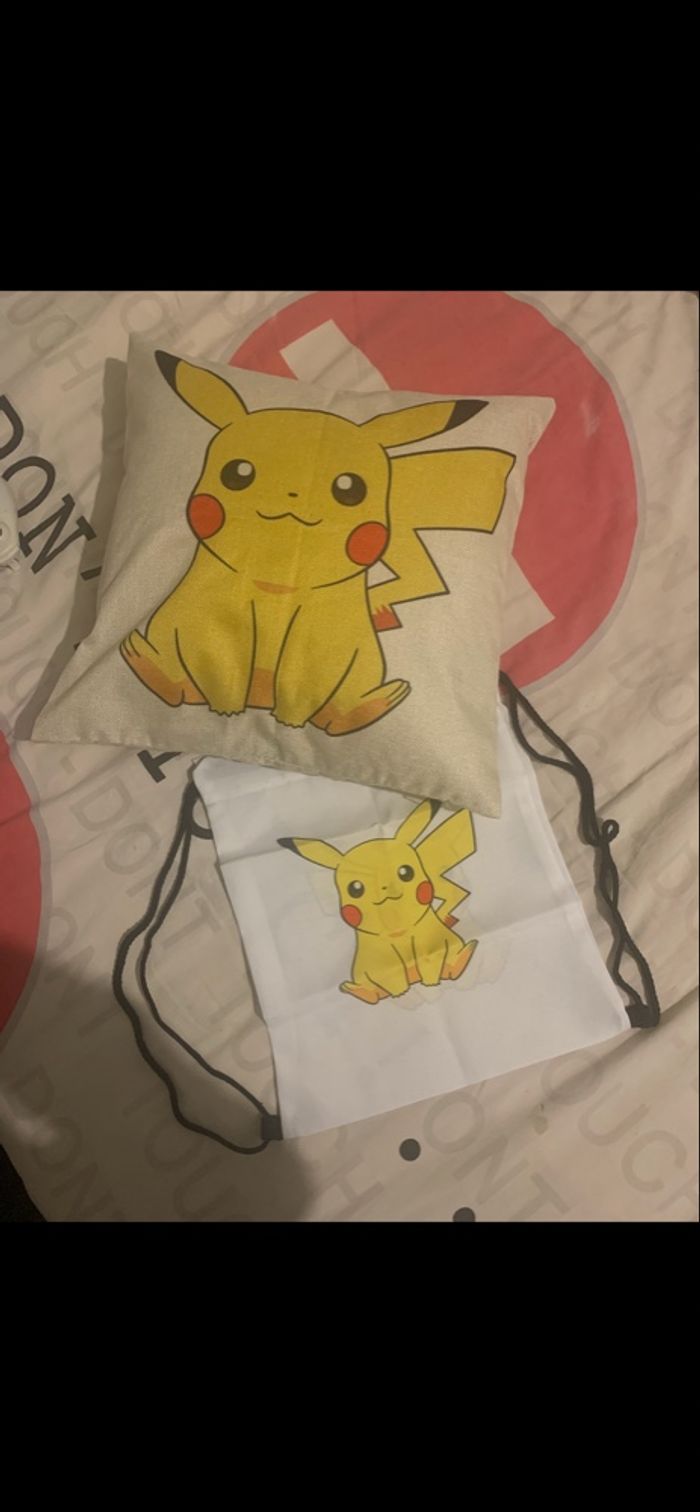 Coussin et sac pokemon - photo numéro 2