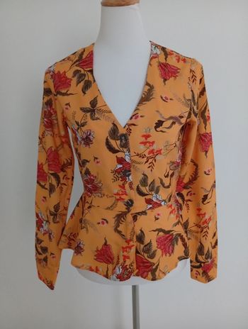 Chemise jaune fleurie Reserved H&M taille 34