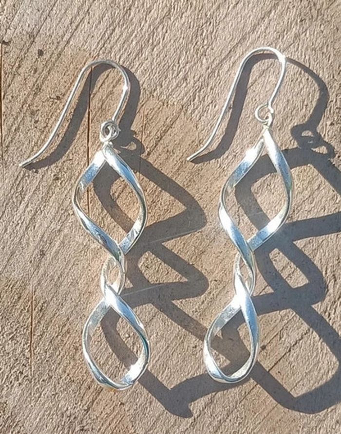 Boucles d'oreilles fantaisie argenté