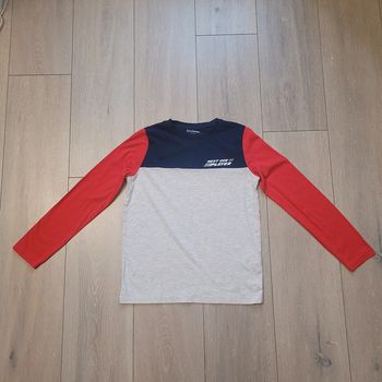 Maillot manche longue gris, rouge et marine. Garçon 10 ans. Marque In Extenso