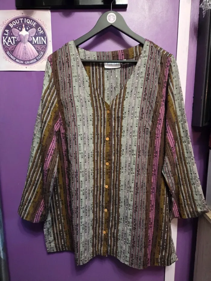 Veste légère / surchemise multicolore – Edmée T48