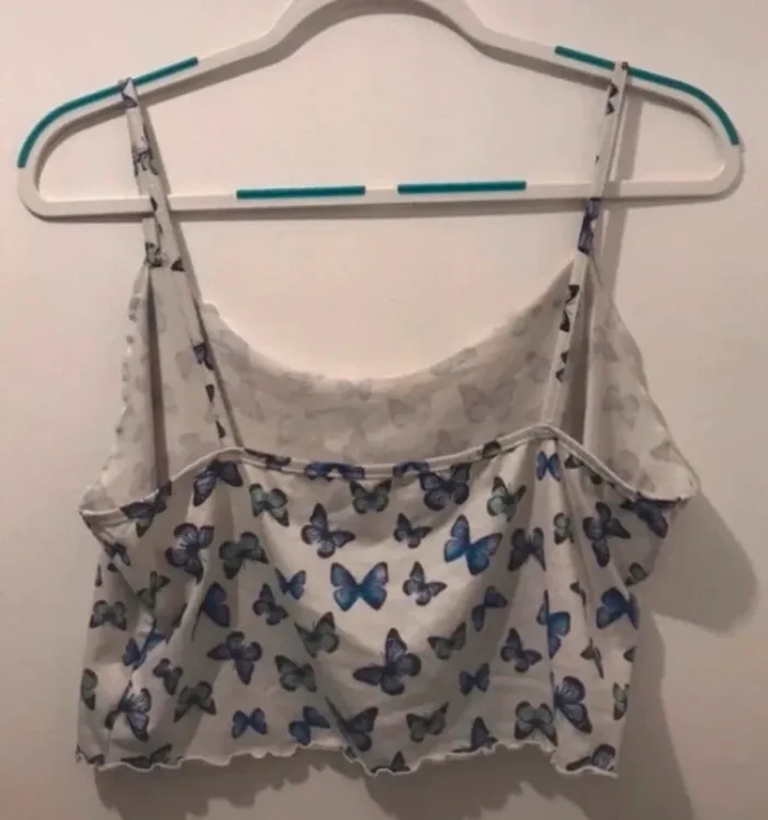 Top femme blanc bleu imprimer taille XL - photo numéro 2