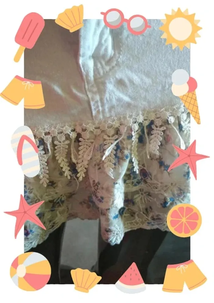 Mini jupe blanche et fleurie - photo numéro 4