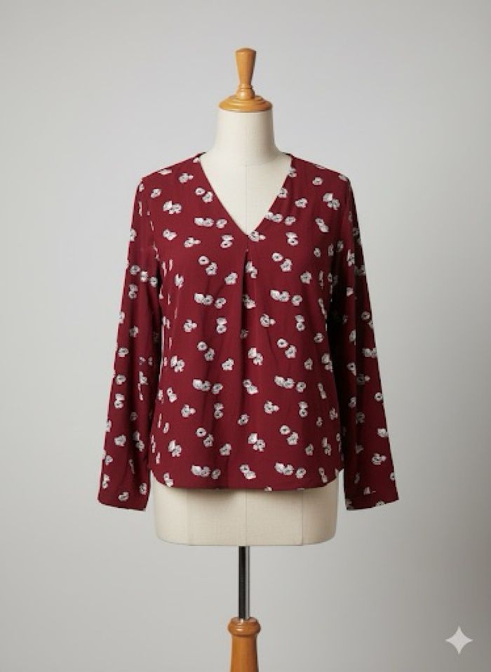 Blouse rouge fleurie TEX – Taille S