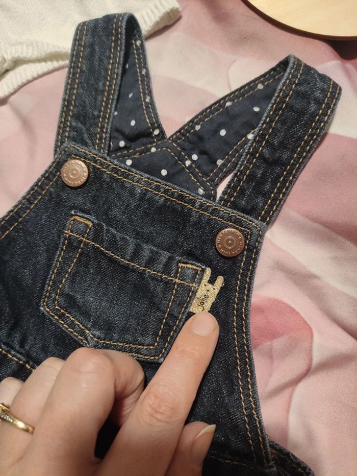 Ensemble gilet et robe en jean 3 mois - photo numéro 2