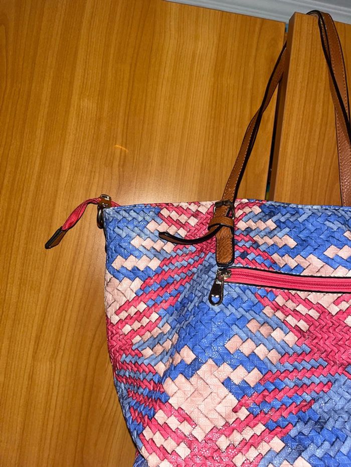 Sac à main multicolore avec motif géométrique (moyen) - photo numéro 5