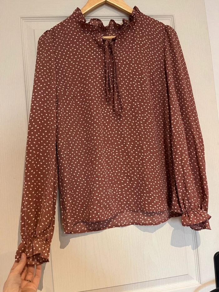 Blouse rose à pois - photo numéro 5