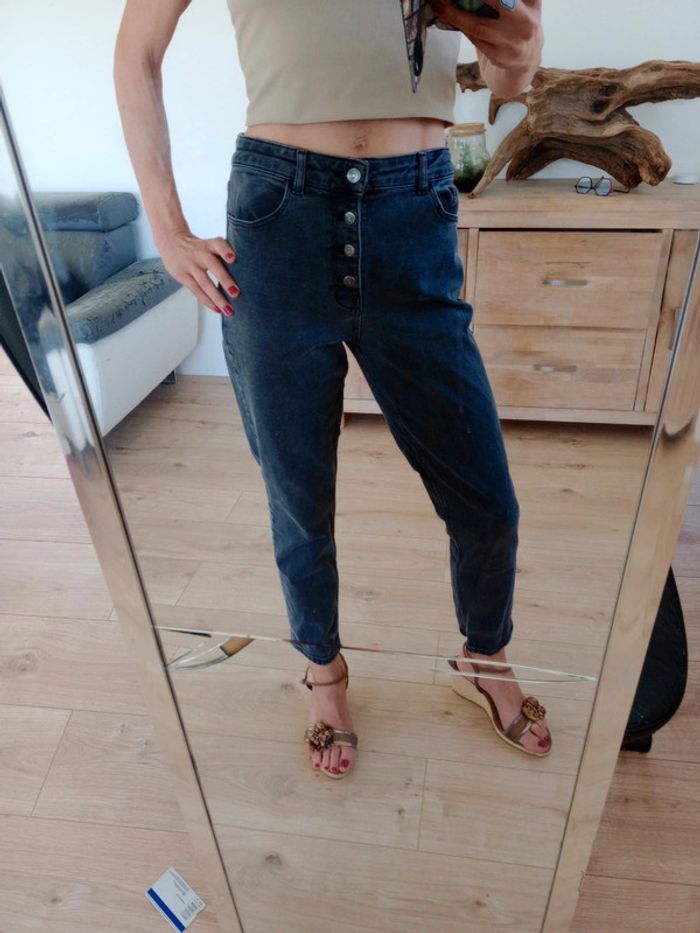 Jean mom femme 38 noir c82 - photo numéro 2