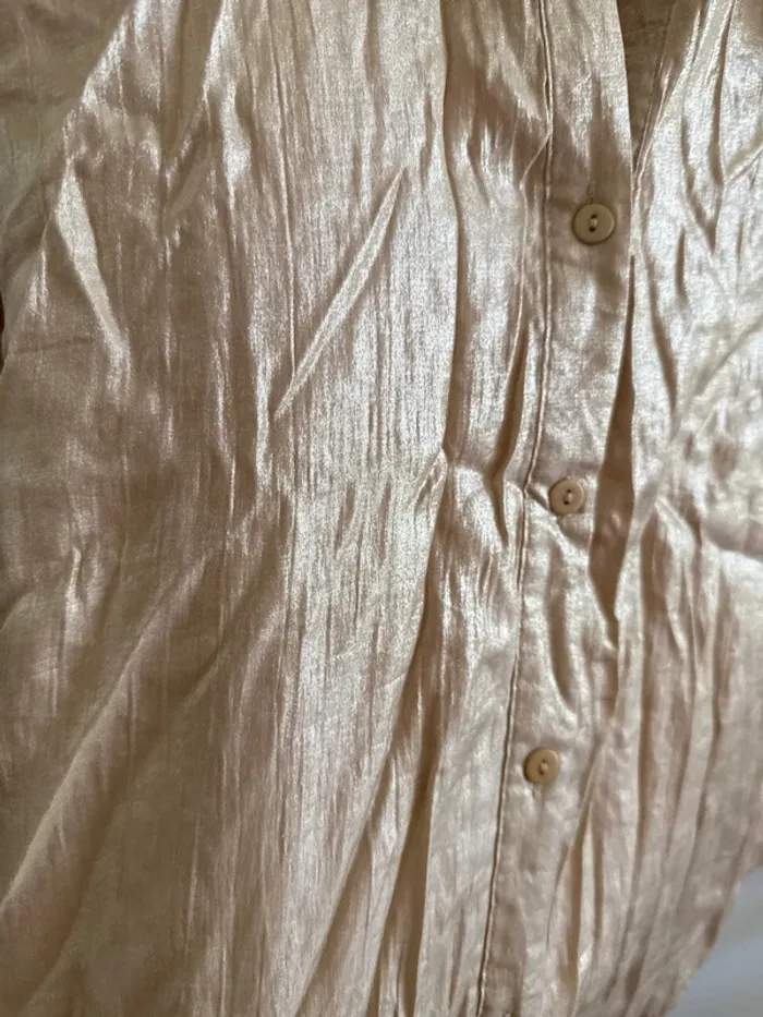Chemise col Claudine satin gold - photo numéro 2