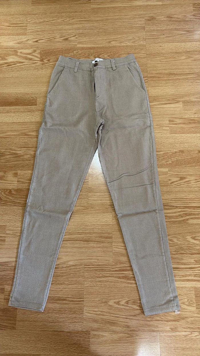 Pantalon chino Frilivin Beige Crème