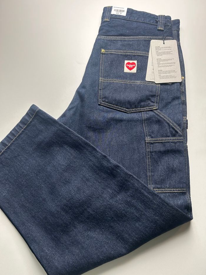 Carhartt WIP nash double Knee pant blue rinsed taille M neuf - photo numéro 3