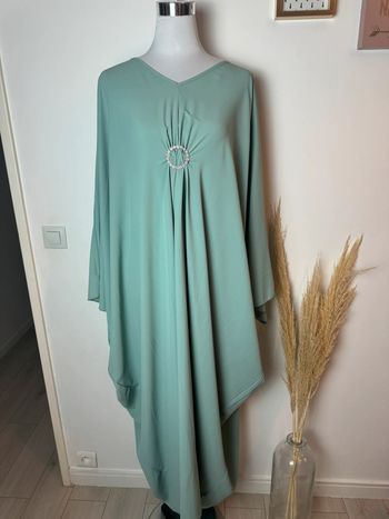 Abaya faracha en soie de médine vert eau