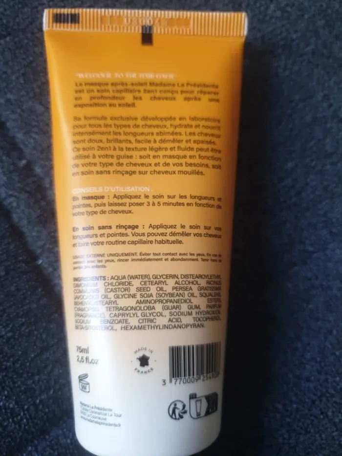 Neuf masque capillaire après soleil marque madame la présidente - photo numéro 2