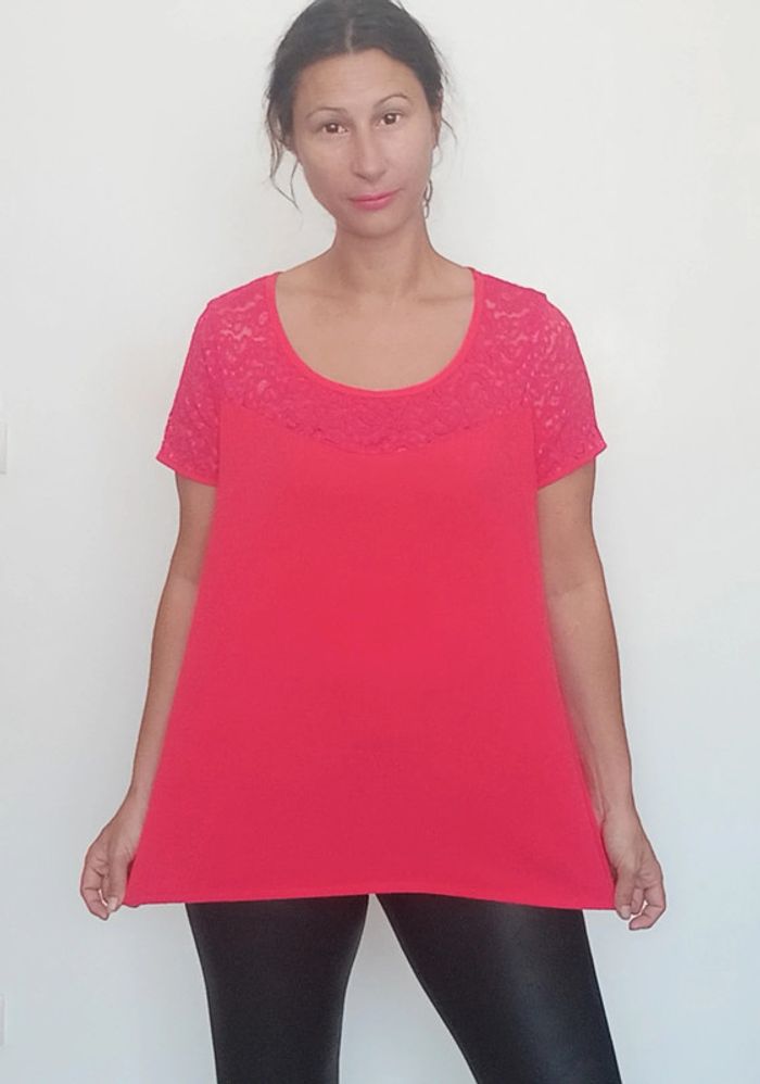 Blouse manches courtes dentelles taille xl - photo numéro 7
