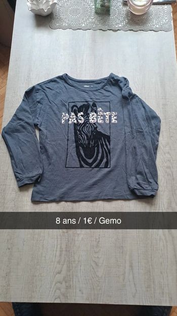 T-shirt zebre à manches longues