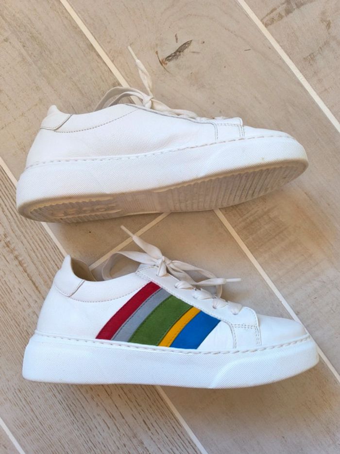 Baskets cuir Gabor multicolores Arc en Ciel - Taille 35,5 (Taille marque 3) - photo numéro 7