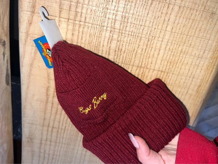 Bonnet côtelé vintage neuf avec étiquette bugs bunny looney tunes T.U enfant - photo numéro 2