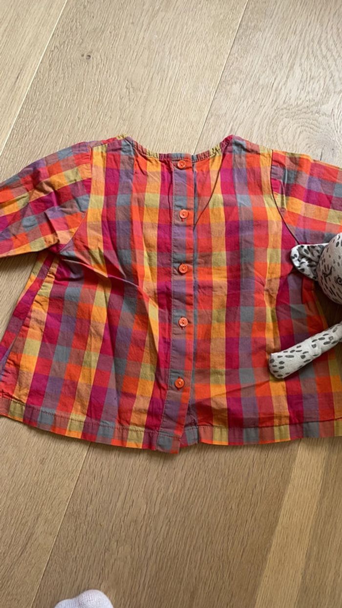 Chemisier blouse carreaux DPAM 18 mois - photo numéro 3
