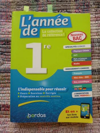 L'année de 1 ère Spécialités scientifiques + enseignements communs