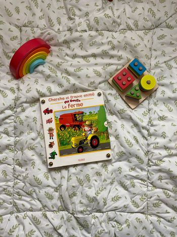 livre cherche et trouve animé p'tit garçon la ferme edition fleurus