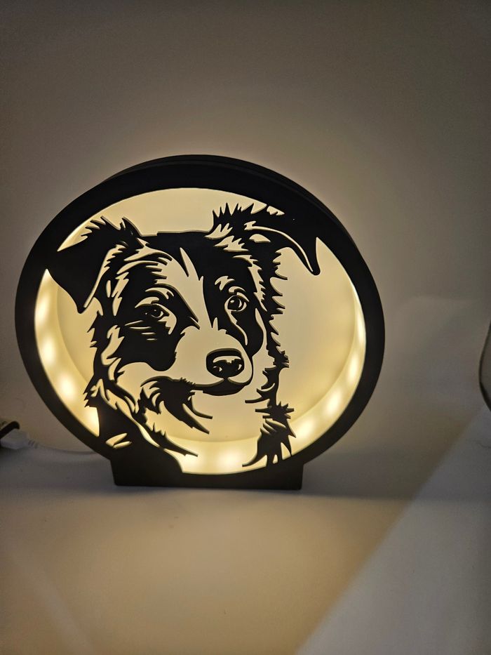 Lampe chien border collie - photo numéro 2