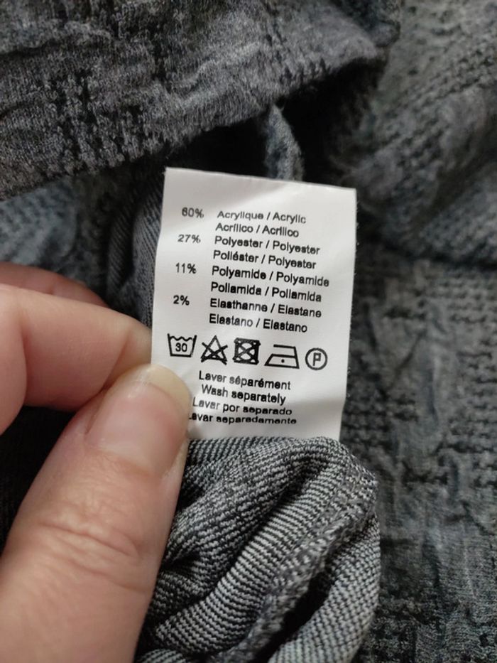Robe hiver manches 3/4 gris tramé la fée maraboutée taille S 36 - photo numéro 7