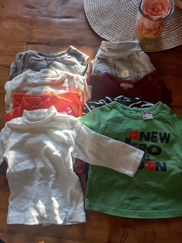 Lot de tee-shirts manches longues bébé 3 mois - photo numéro 4