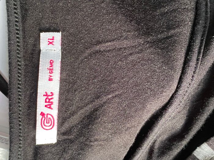 Haut noir et gris manches longues XL, teeshirt, haut, vintage, femme, Gémo, noir, gris, XL, manches - photo numéro 3
