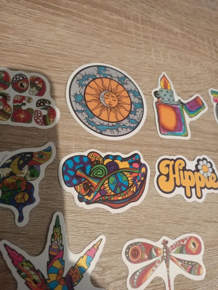 Grands autocollants hippie good vibes love - photo numéro 5