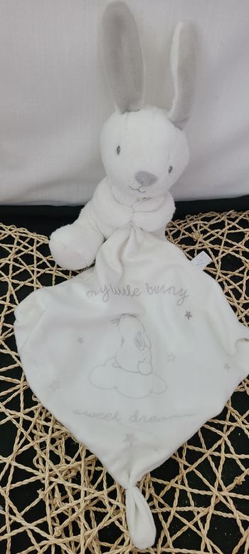 Doudou mouchoir lapin SIMBA TOYS My Little Bunny Sweet Dreams blanc gris