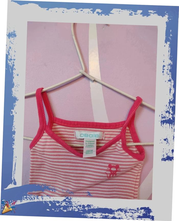 Lot 2 bodies sans manches Obaibi 3 mois - photo numéro 2