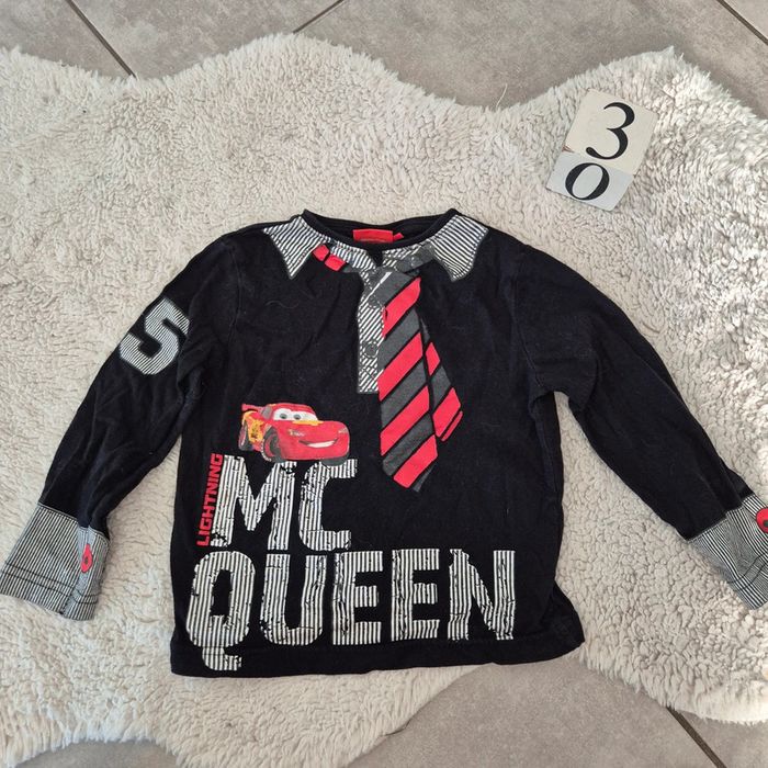 T shirt manche longue noir Cars disney 3ans - photo numéro 2
